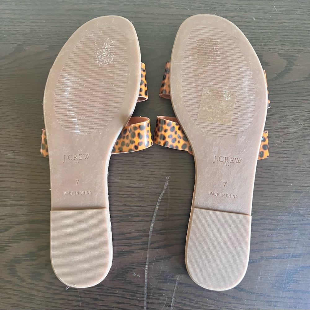 J. CREW Tortoise Shell Beachside Slide Sandals Sz 7 NWOT - Picture 4 of 6